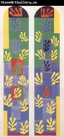 Henri Matisse Pale Blue Stained Glass Window (Apse Window of the Chapel of the Rosary Vence) (mk35)